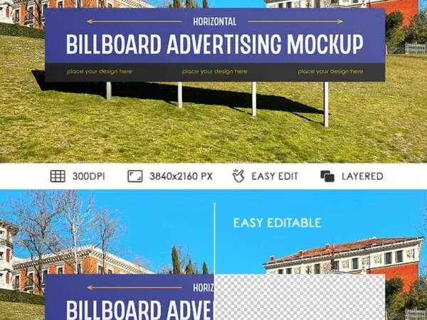 Horizontal Billboard Mockup in Front Sight 1