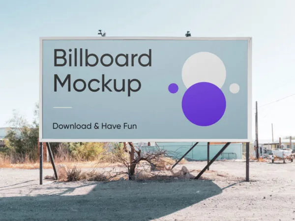 Horizontal Billboard Placed on a County Road Mockup 1