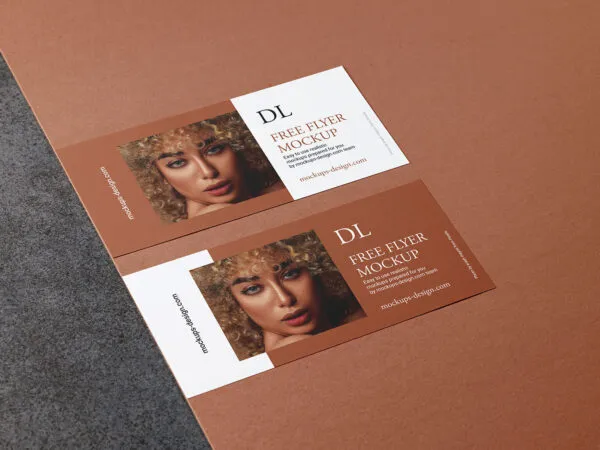 Horizontal DL Flyer Placed on a Customizable Split Background Mockup 1
