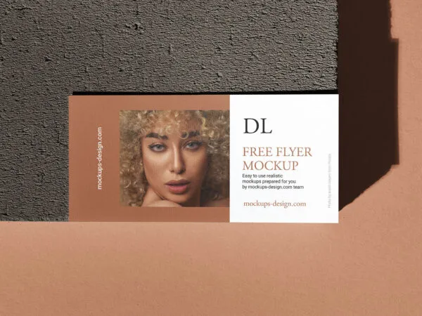 Horizontal DL Flyer on a Stone Mockup 1