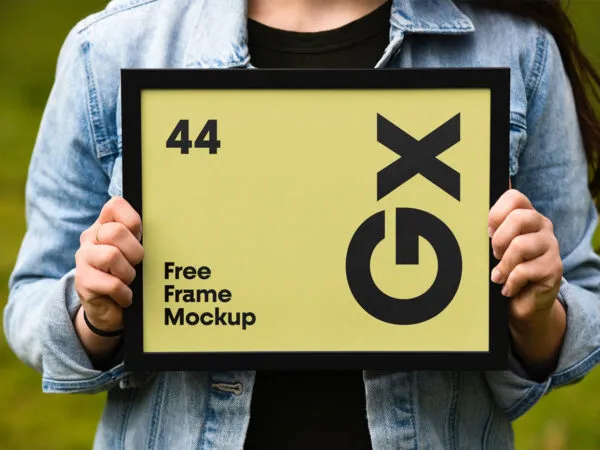 Horizontal Frame Held by a Woman Mockup 1