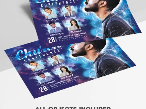 Horizontal Grid Church Conference Flyer Template 1