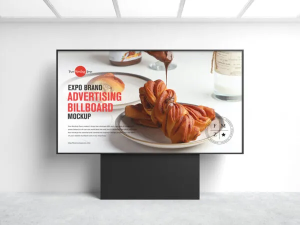 Horizontal Indoor Advertising Billboard Mockup 1