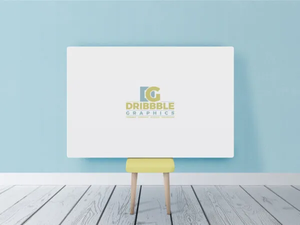 Horizontal Poster Canvas on a Chair In Room Mockup 1