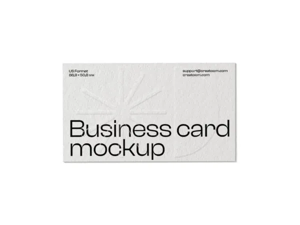 Horizontal Rectangular Business Card Mockup in Top View 1