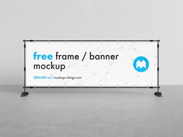 Horizontal Standing Banner Frame Mockup 1