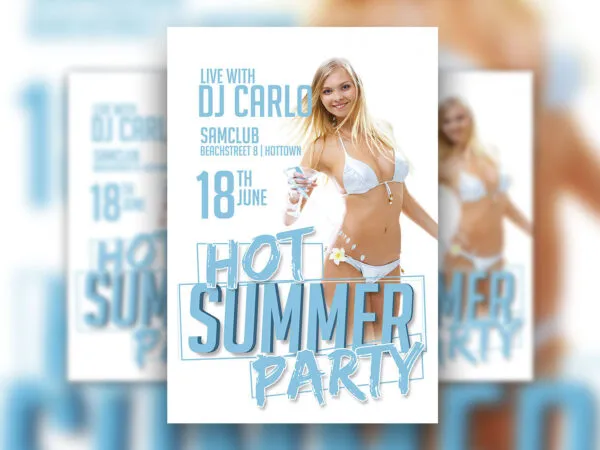 Hot Summer Party Flyer Template 1
