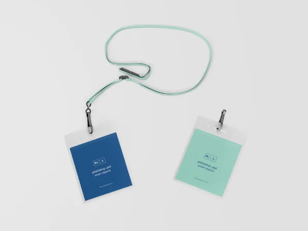 ID Lanyard Mockup with Two Cards 1