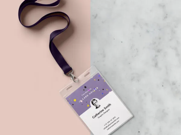 Identity Card Holder Mockup with Lanyard 1