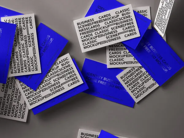 Identity Scene Business Cards Mockup in Facing Vision 1