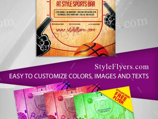 Illustrated Basketball Flyer Template 1