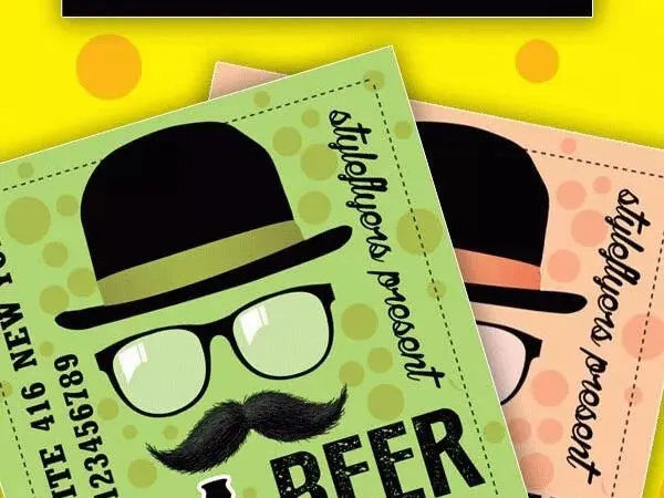 Illustrated Beer Party Flyer Template 1