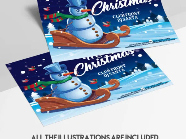 Illustrated Christmas Flyer Template 1