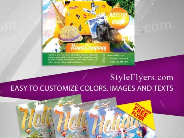 Illustrated Colorful Holiday Flyer Template 1