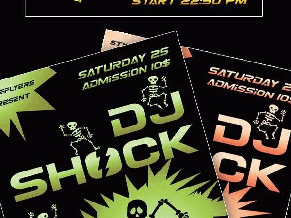 Illustrated DJ Party Flyer Template 1