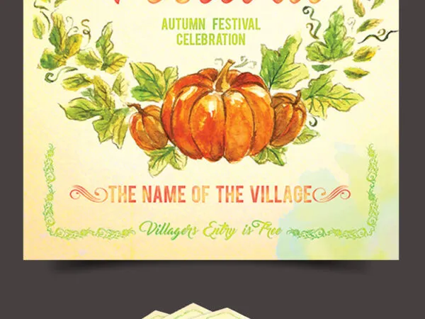 Illustrated Fall Event Flyer Template 1
