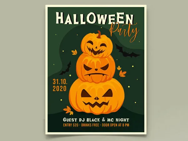 Illustrated Halloween Event Flyer Template 1