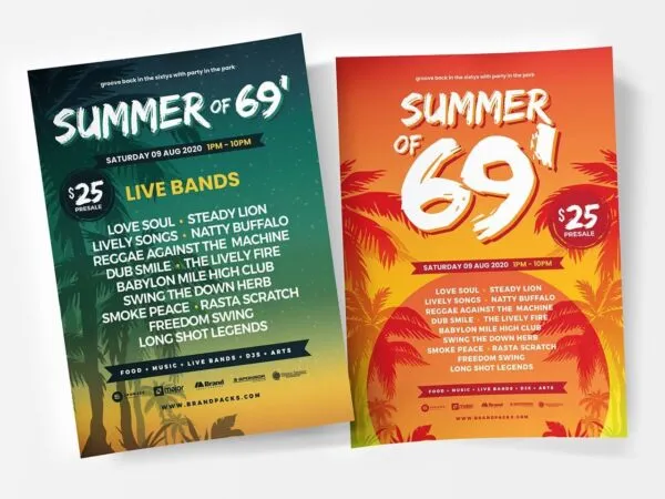 Illustrated Summer Tropical Party DL Rack Cards Template 1