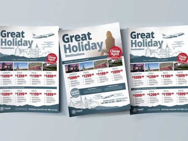 Illustrated Travel Agency Posters Brochures Templates 1