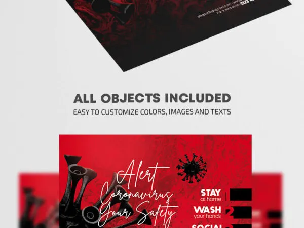 Illustrated and Dark Virus Flyer Template 1