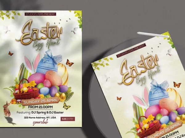 Illustrative Easter Egg Hunt Flyer Template 1