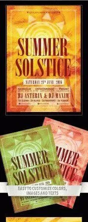 Illustrative Sun Summer Party Flyer Template 1