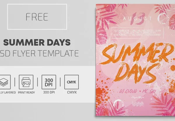 Illustrative Tropical Summer Party Flyer Template 1