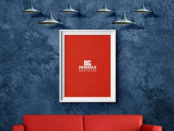Indoor Front View Photo Frame Mockup 1