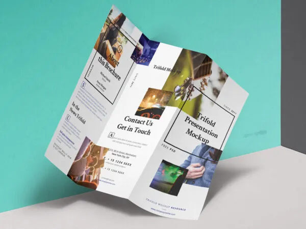 Indoor Tri Fold Brochure Mockup 1