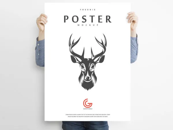 Indoors Vertical Poster Mockup Featuring a Man Holding It in the Front View 1