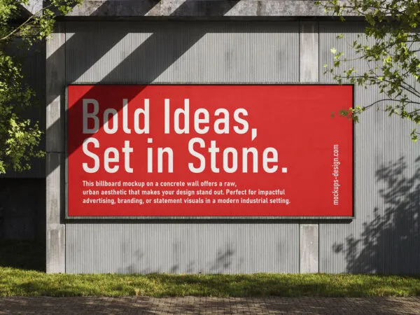Industrial Concrete Billboard Mockup 1