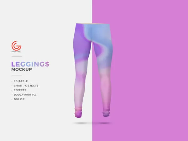 Inflated Floating Female Leggings Mockup in the Front View 1