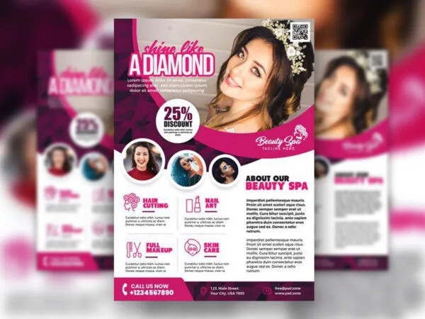 Infographic Beauty Salon Flyer Template 1