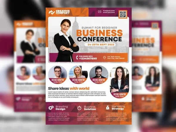 Infographic Business Conference Flyer Template 1