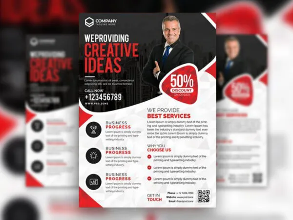 Infographic Business Marketing Flyer Templates in Four Different Color 1