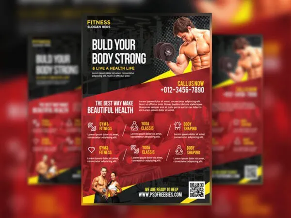 Infographic Fitness and Gym Flyer Template 1