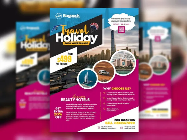Infographic Geometric Travel Agency Flyer Template 1