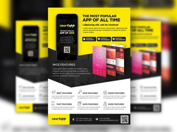 Infographic Mobile App Promotion Flyer Template 1