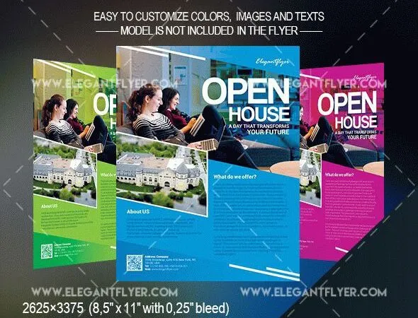 Infographic Open House Flyer Template Plus a Facebook Cover 1