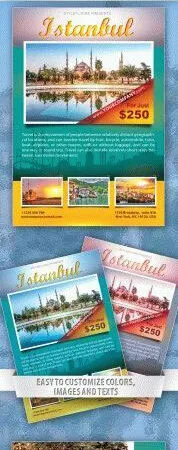 Infographic and Collage Istanbul Travel Flyer Template 1