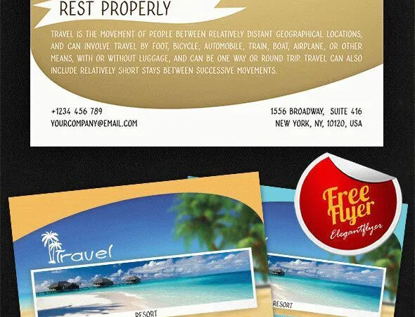 Infographic and Collage Travel Flyer Template Plus a Facebook Cover 1