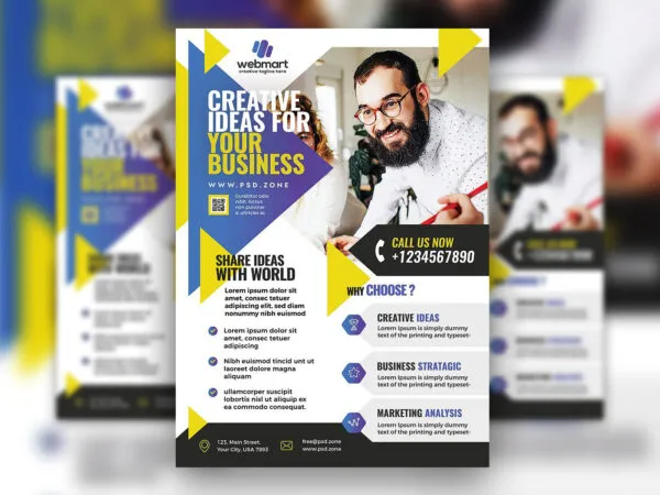 Infographic and Geometric Modern Corporate Flyer Template 1