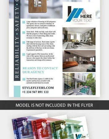 Infographic and Grid Real Estate Flyer Template 1
