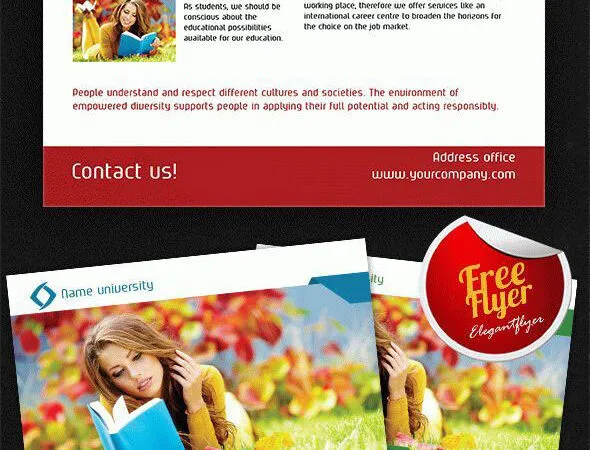 Infographic and Grid University Flyer Template Plus Facebook Cover 1