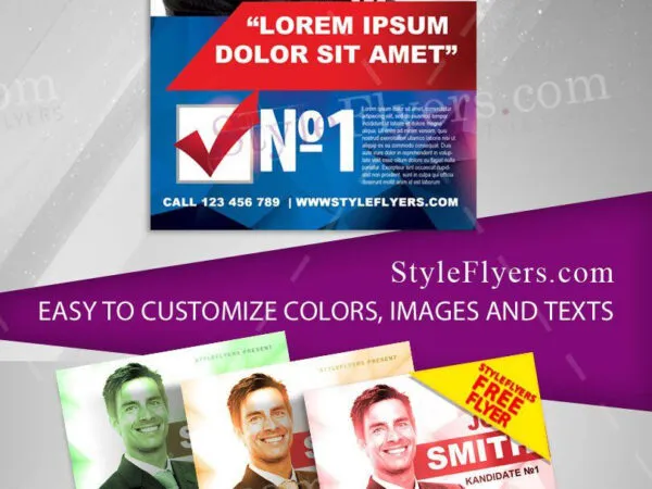 Infographic and Professional Political Campaign Flyer Template 1