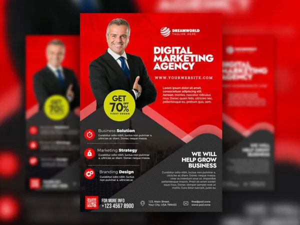 Infographic and Stylish Corporate Flyer Template 1
