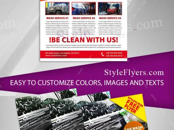 Informative Car Wash Flyer Template 1