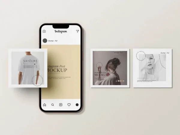 Instagram Post Mockup in Facing Showcase 1