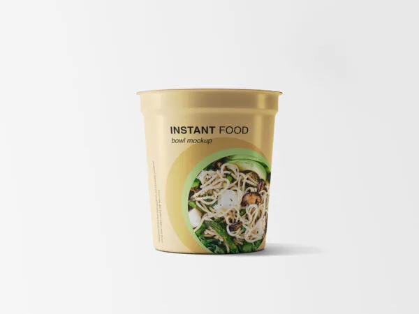 Instant Food Bowl Mockup on a Customizable Background 1