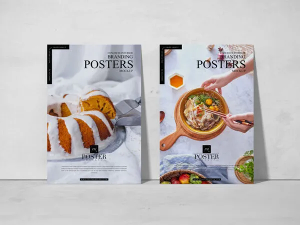 Interior Elegant Posters Mockup with a Concrete Environment 1